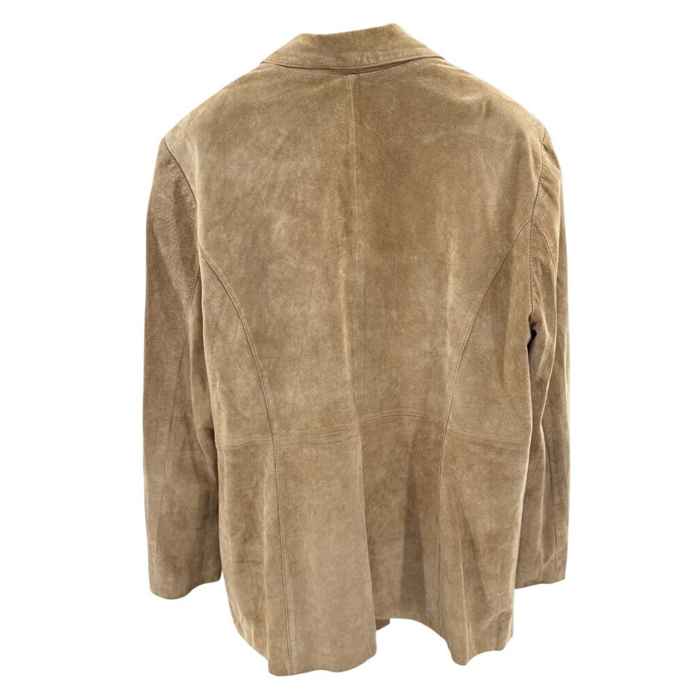 Croft & Barrow Tan Suede Blazer Jacket XL Classic Fall Academia Preppy - Picture 2 of 11